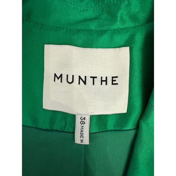New ~ MUNTHE ~ Jaketta Green 100% Silk Oversized Blazer Size 38 US 8 ~ FALL - Picture 8 of 11
